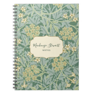 Carnet Motif floral jasmin vert