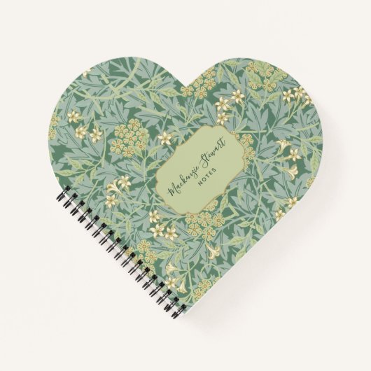 Carnet Motif floral jasmin vert (Devant)