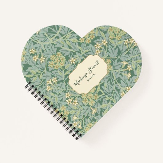 Carnet Motif floral jasmin vert (Devant)
