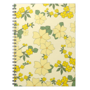 Carnet Motif floral jaune de printemps