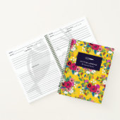 Carnet Motif floral jaune gras Boho rouge (Intérieur)