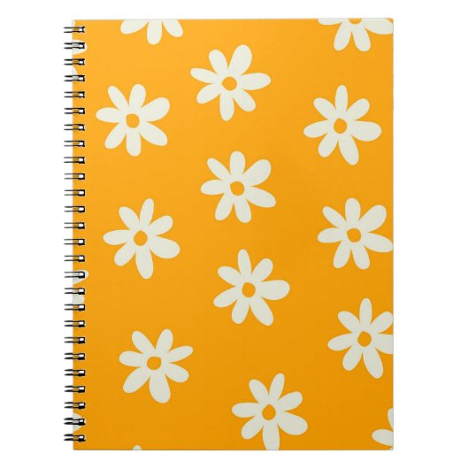 Carnet Motif floral jaune rétro simple (Devant)