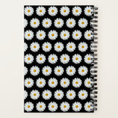 Carnet Motif floral marguerrier blanc sur noir (Verso)