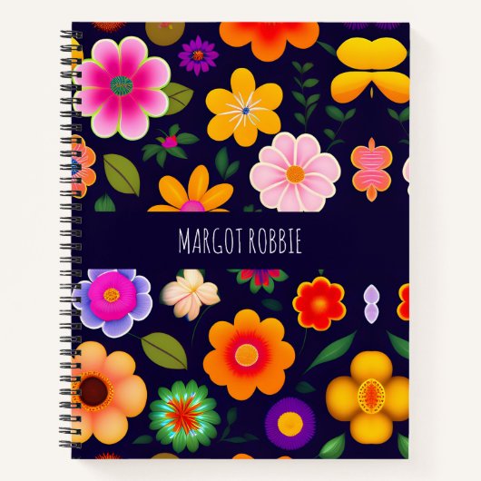 Carnet Motif Floral Mini Fleurs Exotiques (Devant)