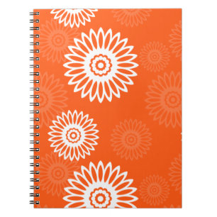 Carnet Motif floral minimaliste tangerine orange margueri