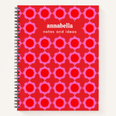 Carnet Motif Floral moderne du milieu du siècle Monogramm (Devant)