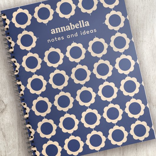 Carnet Motif Floral moderne du milieu du siècle Monogramm