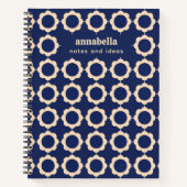 Carnet Motif Floral moderne du milieu du siècle Monogramm (Devant)