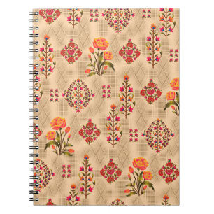 Carnet Motif floral mughal abstrait