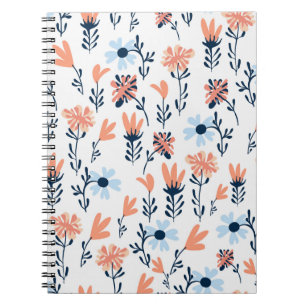 Carnet Motif floral naturel, fleurs abstraites 