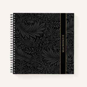 Carnet Motif floral noir personnalisé