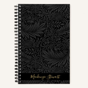 Carnet Motif floral noir personnalisé