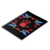 Carnet Motif Floral Ojibwe MMIW noir (Côté gauche)