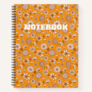 Carnet Motif floral orange sans couture