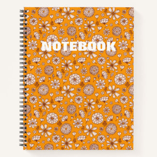 Carnet Motif floral orange sans couture