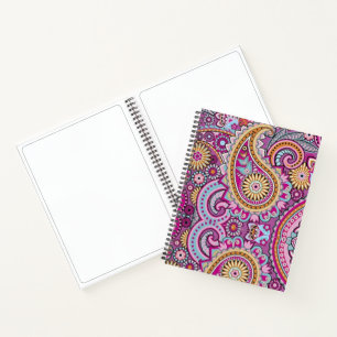 Carnet Motif floral paisley boho vibrant Art coloré