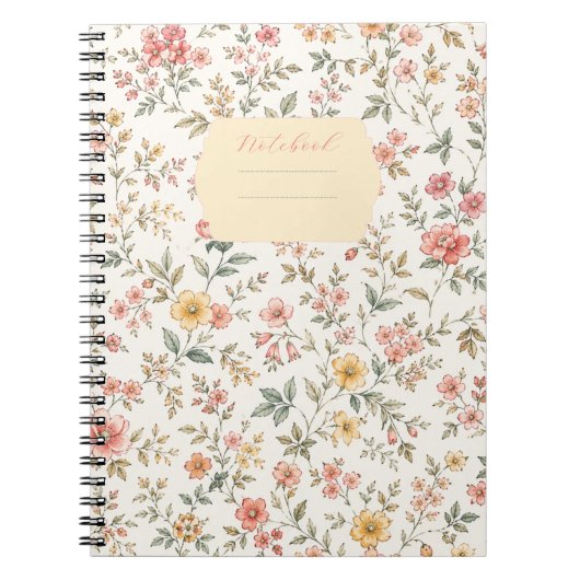 Carnet motif floral pastel (Devant)