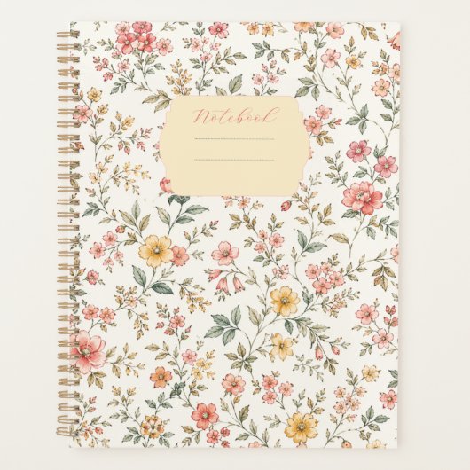Carnet motif floral pastel (Devant)