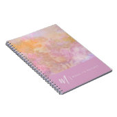 Carnet Motif Floral Pastel Moderne Monogramme (Côté Droit)