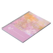 Carnet Motif Floral Pastel Moderne Monogramme (Côté gauche)