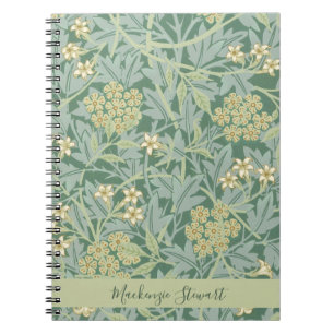 Carnet Motif floral personnalisé de jasmin vert