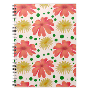 Carnet Motif floral rétro brillant sans couture