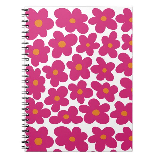Carnet Motif floral rose (Devant)