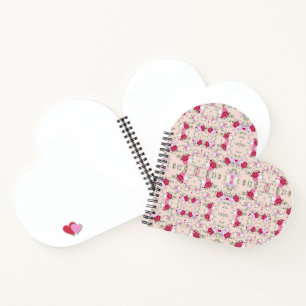 Carnet Motif floral rose et burgundy élégant vintage