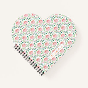 Carnet Motif floral rose et orange