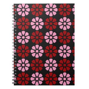 Carnet Motif floral rose et rouge