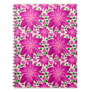 Carnet Motif floral rose vif sans couture