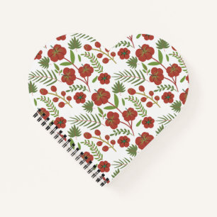 Carnet Motif floral rouge sans couture sur arrière - plan