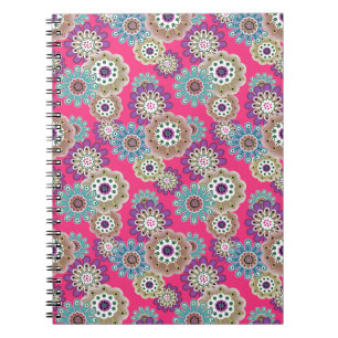 Carnet Motif floral rustique coloré rétro