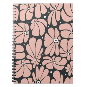 Carnet Motif floral sans couture avec gros fleurs stylisé