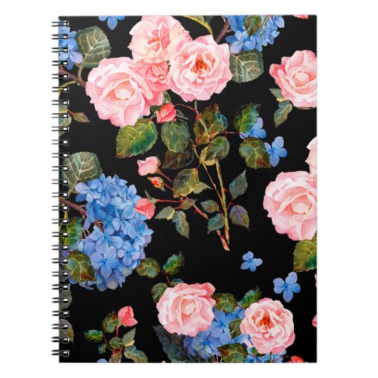 Carnet Motif floral sans couture dans le style victorien. (Devant)