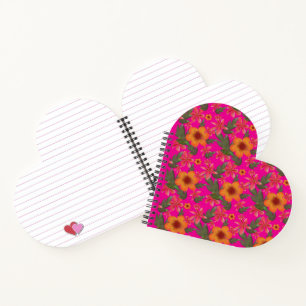 Carnet Motif floral sans couture Fleurs rouges Botanique