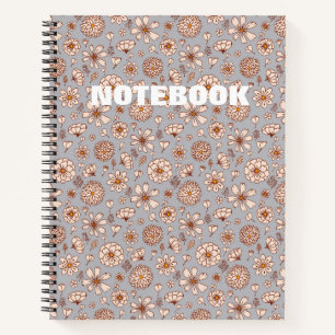 Carnet Motif floral sans couture Gris
