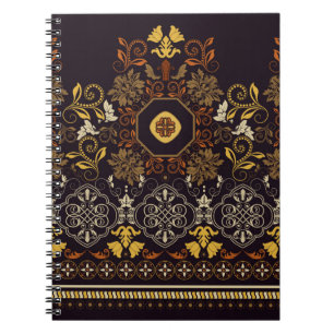 Carnet Motif floral sans soudure. Décor indien vintage