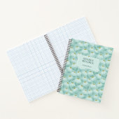 Carnet Motif floral sarcelle monogrammé 'Recettes secrète (Intérieur)