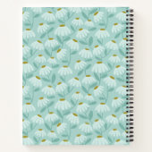 Carnet Motif floral sarcelle monogrammé 'Recettes secrète (Dos)