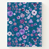 Carnet Motif floral sarcelle personnalisable botanique (Dos)