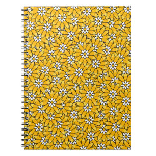 Carnet Motif floral superposé jaune vif