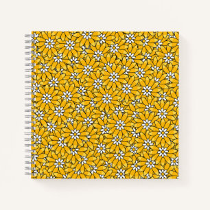 Carnet Motif floral superposé jaune vif