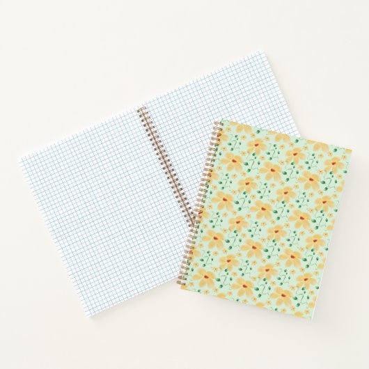 Carnet Motif floral tropical jaune sans couture (Intérieur)