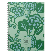 Motif floral vert et bleu vibrant et gras