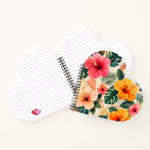 Carnet Motif floral vibrant d'hibiscus tropical en forme