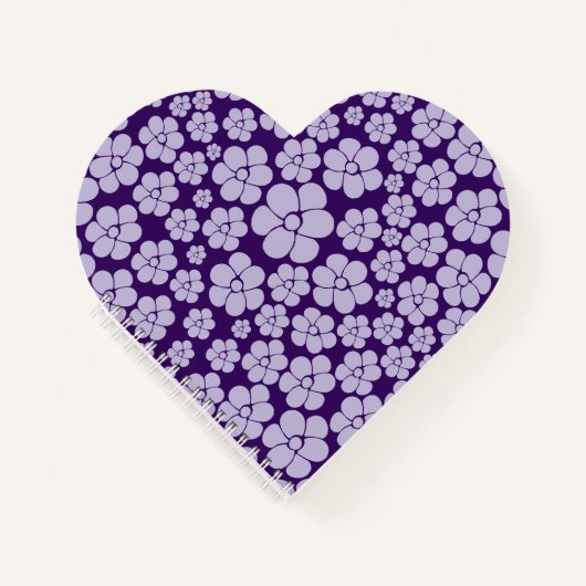 Carnet Motif floral - Violet (Devant)
