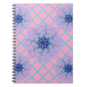 Carnet Motif Floral Violet Bleu Pastel Esthétique Sans Co