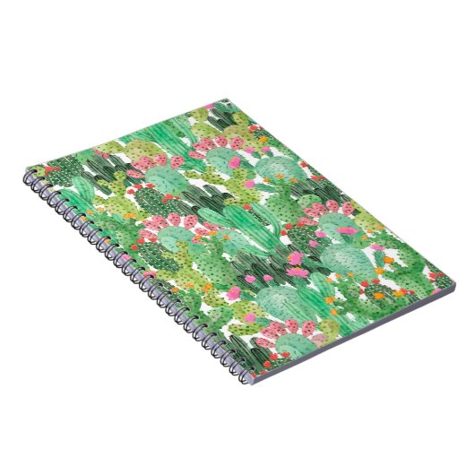 Carnet Motif fluide cactus aquarelle (Côté Droit)