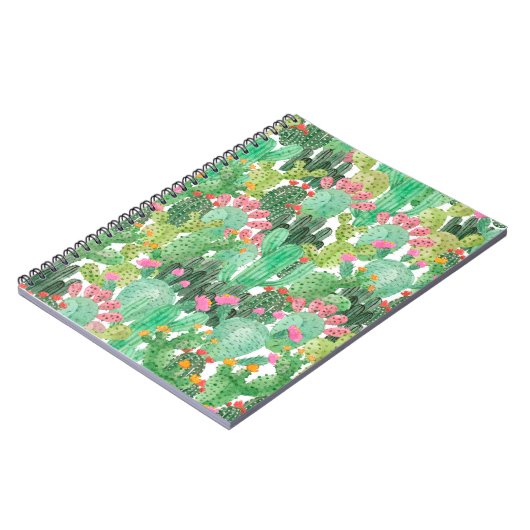 Carnet Motif fluide cactus aquarelle (Côté gauche)